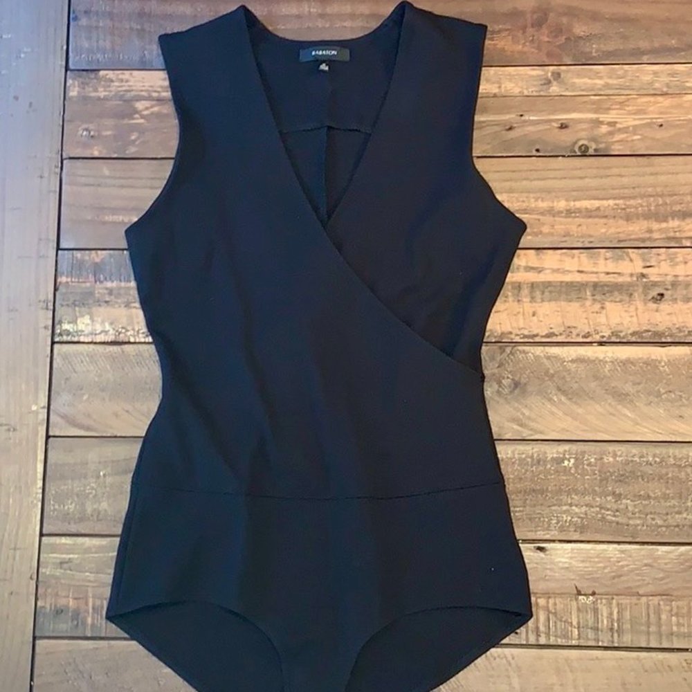 Aritzia Babaton Black Leotard bodysuit Top